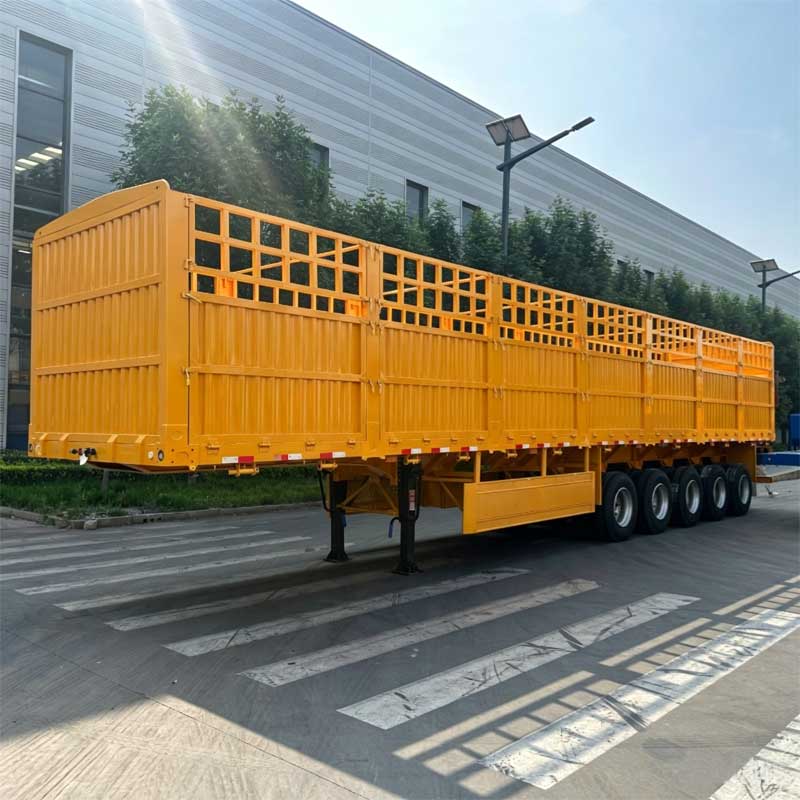 5轴货物运输拖车围栏半挂车