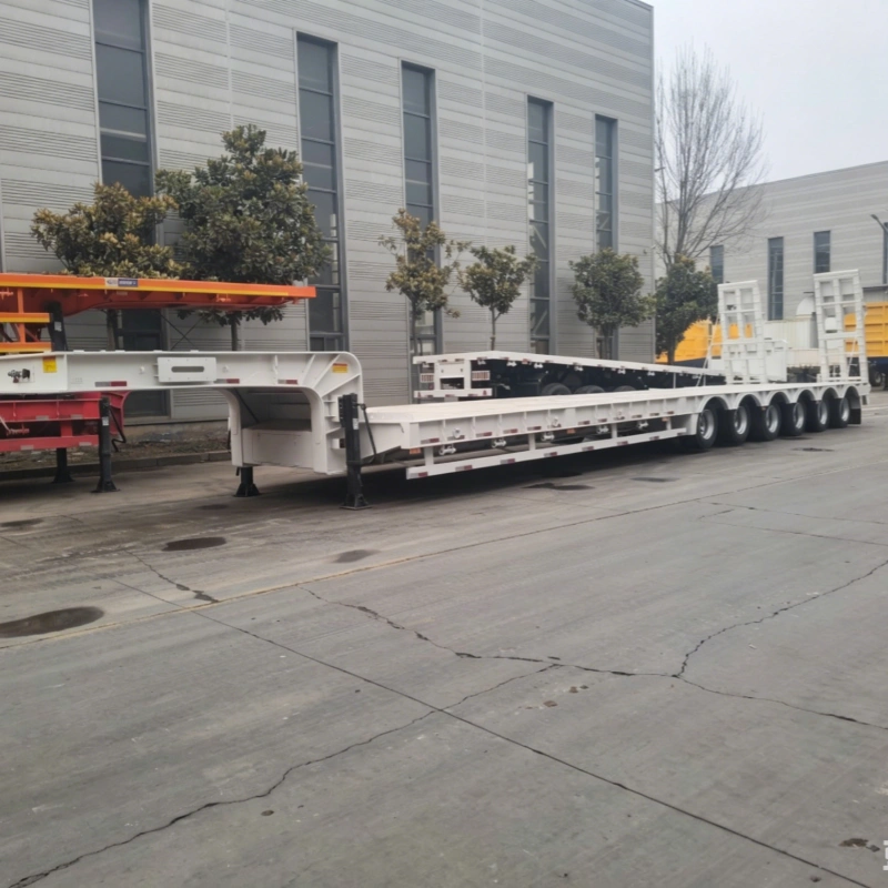 Multi-axle-heavy-duty-low-bed-semi-trailer