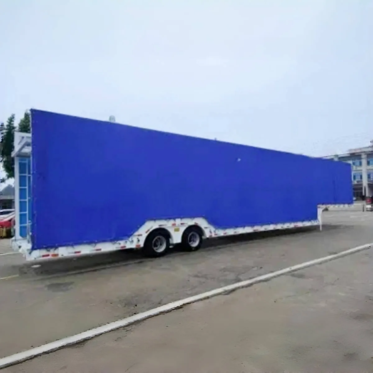 Top closed box curtain side van truck trailer